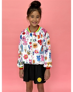 Атласный бомбер Happy Graffiti, цвет multi Lola + the boys