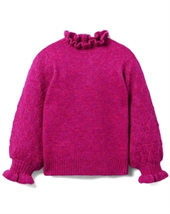 Свитер с оборками и рукавами-пуантами от, красный Janie and jack