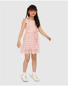 Розовое мини-платье из кружева Belle & bloom