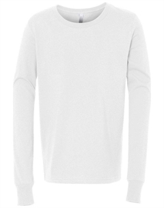 Молодежная футболка с длинным рукавом, белый Bella+canvas