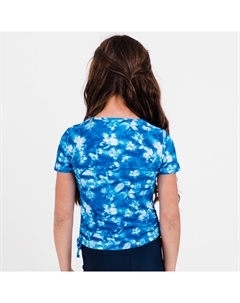 Топ для плавания Lily с коротким рукавом для девочек, цвет blue tie dye Calypsa