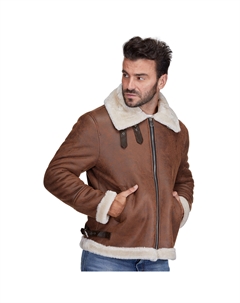 Куртка-бомбер из искусственной овчины, цвет cognac Braveman