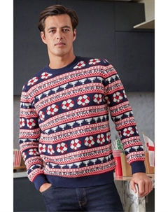 Свитер с узором Fairisle и футбольным мотивом, синий Next