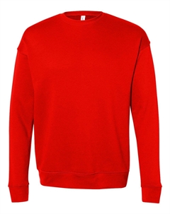 Мужская флисовая толстовка с заниженной линией плеч и круглым вырезом, цвет poppy Bella+canvas