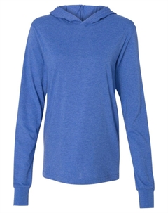 Футболка с длинными рукавами и капюшоном Jersey, цвет heather true royal Bella+canvas