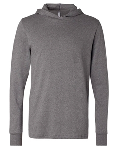 Футболка с длинными рукавами и капюшоном Jersey, цвет deep heather Bella+canvas