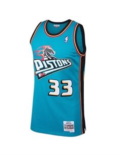 Мужская майка Detroit Pistons 98 Swingman Road в цвете Teal Mitchell and ness