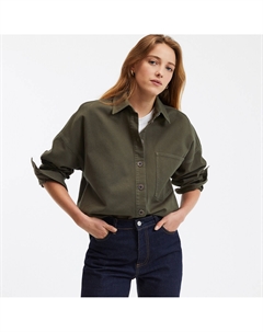 Рубашка свободного кроя с длинными рукавами зеленый La redoute collections