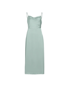 Платье длинное атласное тонкие бретели зеленый Laredoute