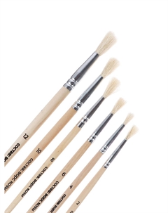 Набор кистей для рисования, коза, 6 штук: № 2, 4, 6, 8, 10, 12, круглые, деревянная ручка, международный размер Calligrata