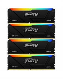 Память оперативная Kingston 32GB 2666MT/s DDR4 KF426C16BB2AK4/32 CL16 DIMM (Kit of 4) FURY Beast RGB