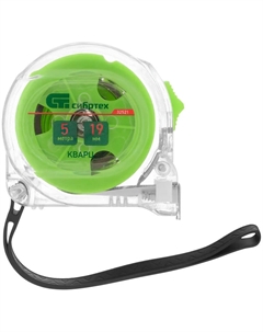 Рулетка 32521 Кварц, прозрачный корпус, амортизатор, 5 м х 19 мм Сибртех