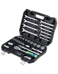 Набор инструментов для дома и для авто 32 предмета, 1/2", пластиковый кейс (13393) Сибртех