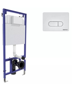 Инсталляция для унитазов Novum с белой кнопкой смыва Berges