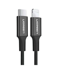 Кабель USB Type-C(M)-Lightning 8-pin(M), MFi, быстрая зарядка, 3А, 2 м, черный, UGREEN US171 (60752) Ugreen