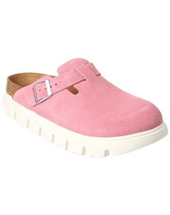 Узкие замшевые сабо Papillo Boston Chunky, розовый Birkenstock
