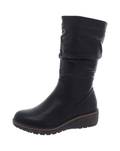 Женские сапоги Dange из искусственной кожи с мягкой стелькой до колена, черный Gc shoes