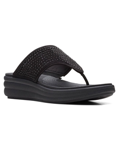 Женские босоножки Drift Jaunt со стразами и ремешками на носке, цвет black interest Cloudsteppers by clarks