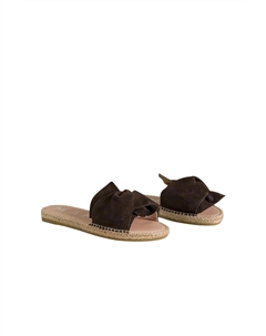 Женские мягкие замшевые сандалии с узлом в цвете какао Manebi, цвет cocoa