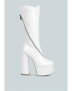 Tzar сапоги из искусственной кожи на высоком каблуке и платформе из телячьей кожи, белый London rag