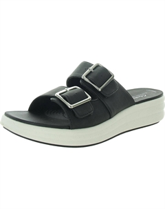 Женские босоножки Drift Buckle из искусственной кожи с пряжкой на танкетке, черный Cloudsteppers by clarks