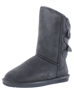 Женские замшевые ботинки Boshie с подкладкой из искусственного меха для зимы и снегоступов, цвет charcoal 030 Bearpaw