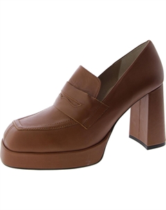 Женские кожаные туфли-лоферы на каблуке, коричневый Steve madden