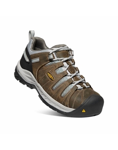 Женские водонепроницаемые ботинки Flint Ii Low со стальным носком - Широкая ширина в цвете Cascade Brown/Surf Spray Keen