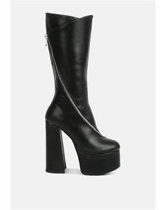 Tzar сапоги из искусственной кожи на высоком каблуке и платформе из телячьей кожи, черный London rag