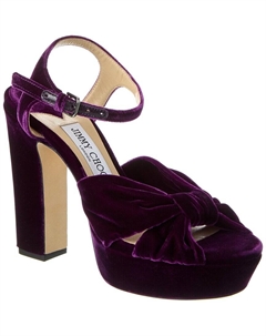 Бархатные босоножки на платформе Heloise 120, фиолетовый Jimmy choo