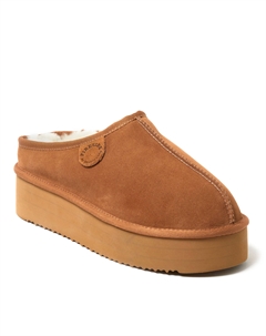 Сабо женские из натуральной овчины на платформе от Fireside by Queenstown, цвет chestnut Dearfoams