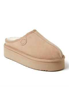 Сабо женские из натуральной овчины на платформе от Fireside by Queenstown, цвет sand Dearfoams