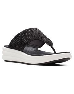 Женские босоножки Drift Jaunt со стразами и ремешками на носке, черный Cloudsteppers by clarks