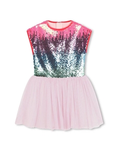 Платье из джерси без рукавов с пайетками, розовый Billieblush
