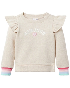 Толстовка с оборками на плечах от Bonjour, коричневый Janie and jack