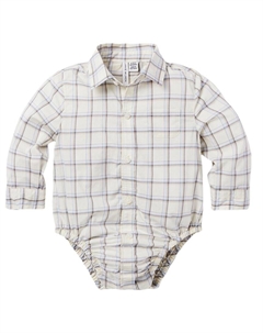 Боди из поплина «Джени и Джек» в клетку, белый Janie and jack
