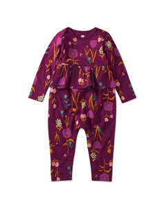 Детский комбинезон с баской, фиолетовый Tea collection