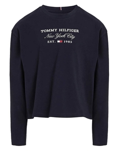 Лонгслив, темно-синий Tommy hilfiger