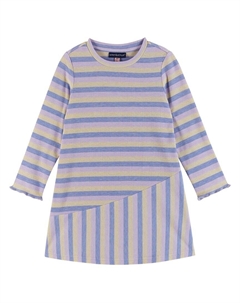 Полосатое асимметричное платье, фиолетовый Andy & evan