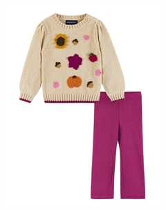 Комплект из свитера из синели и леггинсов с блестками в стиле осени от Andy & evan