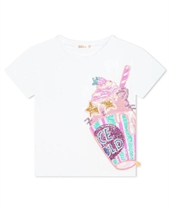 Футболка с рисунком «Молочный коктейль», белый Billieblush