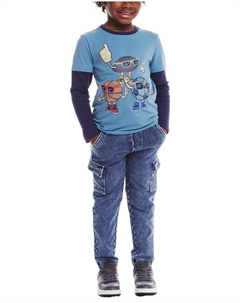 Комплект из футболки и брюк «Terry» от Jersey, синий Andy & evan