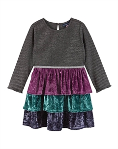 Многоярусное платье Crushed Velvet, серый Andy & evan