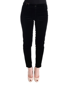 Бархатные укороченные женские брюки из смеси вискозы, черный Ermanno scervino