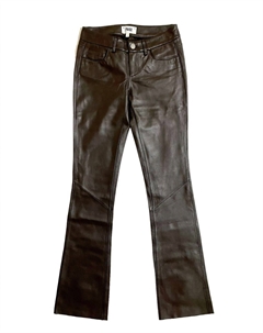 Женские брюки Bootcut Low Rise Denim Leather в коричневом цвете Paige