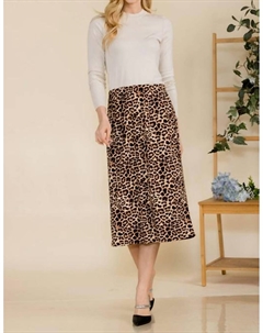 Юбка Rowdie Animal Print в коричневом цвете Celeste