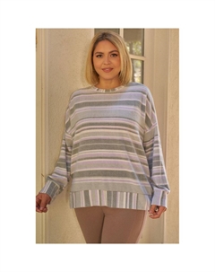 Плюс полосатый супермягкий свитшот с принтом шалфея и лаванды, цвет sage lavender Fashnzfab