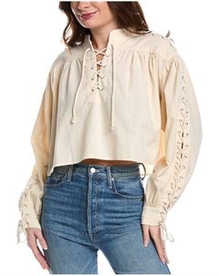 RE/DONE Пиратский топ из льняной смеси, белый Redone