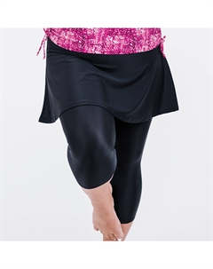 Женская юбка-шорты с высокой талией и расклешенным верхом с прикрепленными леггинсами-капри, черный Calypsa