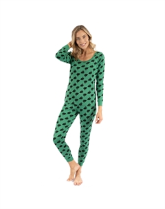 Женская пижама из двух частей из хлопка Bunny Green Leveret